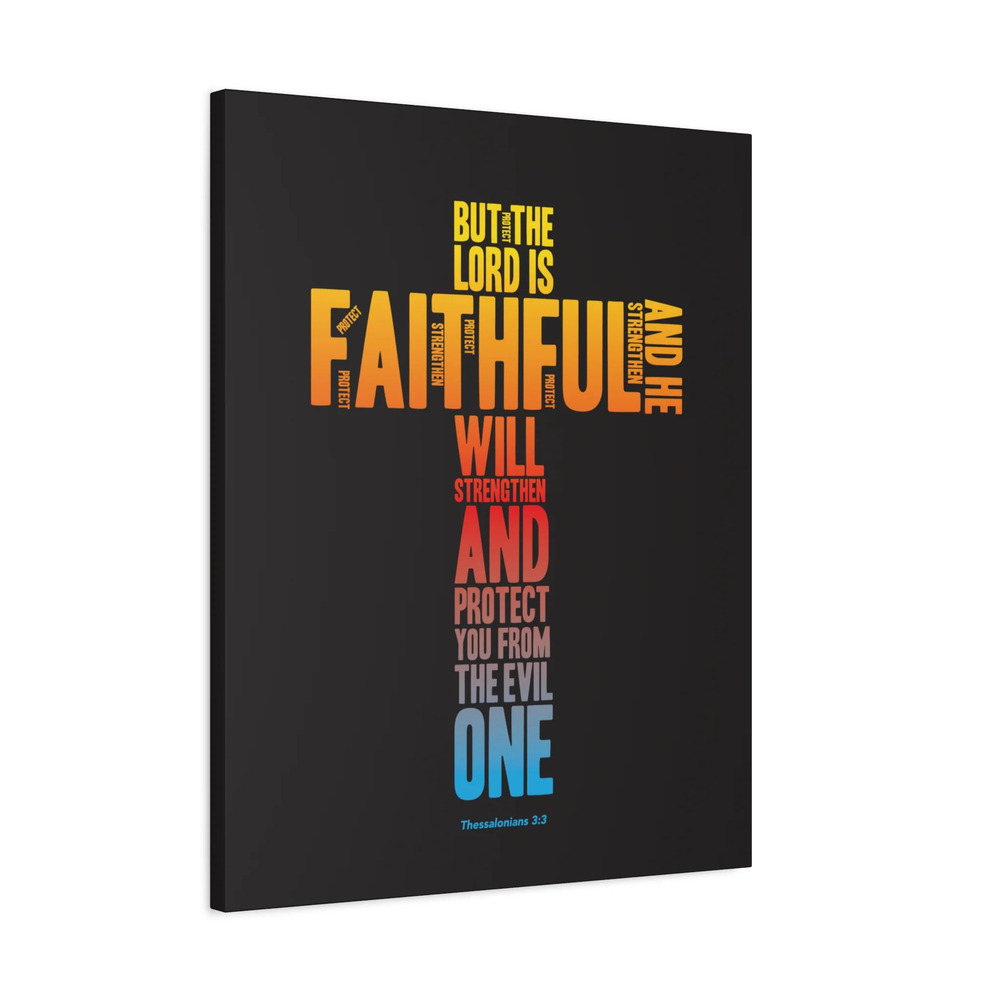Scripture Canvas Protect You From Evil Thessalonian 3:3 Bible Verse Print